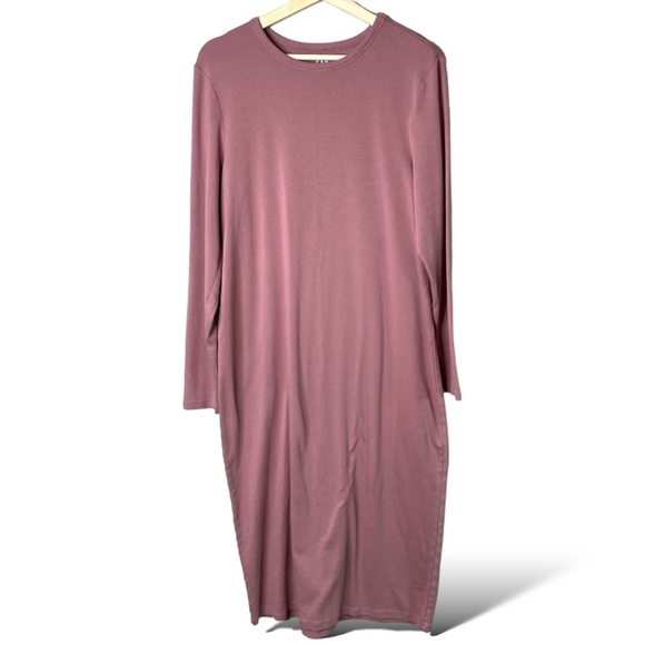 GAP Long Sleeve Modern T-Shirt Midi Dress Soft and Stretchy Crew Neck US Sz XL - Picture 1 of 8
